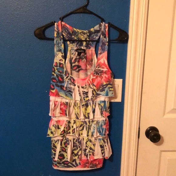 Multi Colored Ruffled Tank - Picture 1 of 4
